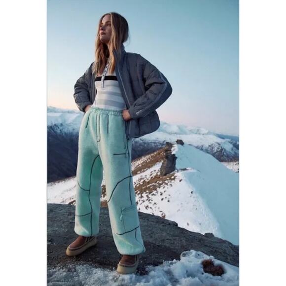 Free People Hit The Slopes Pants Fleece NEW XL - Picture 1 of 6